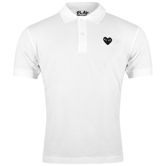 COMME DES GARCONS PLAY LITTLE BLACK HEART POLO off WHITE